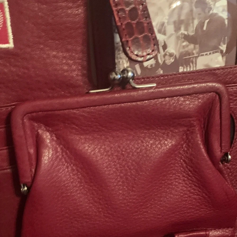 Brighton Red Crocodile Pattern Crossbody Bag - Picture 6 of 8